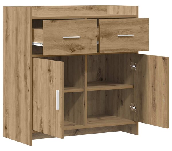 VidaXL Széf Kézműves Tölgy 75 x 36 x 80 cm Szerelt Fa