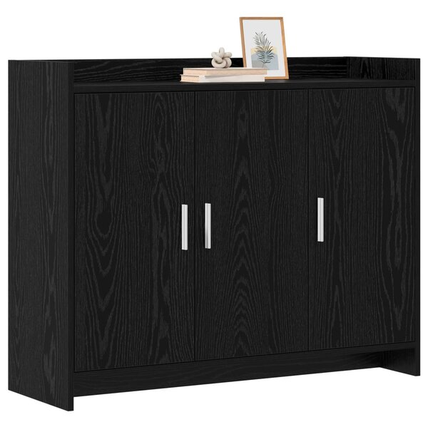VidaXL Széf Fekete Tölgy 98,5 x 33 x 80 cm Szerelt Fa