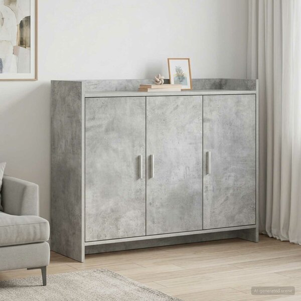 VidaXL Széf Betonszürke 98,5 x 33 x 80 cm Szerelt Fa
