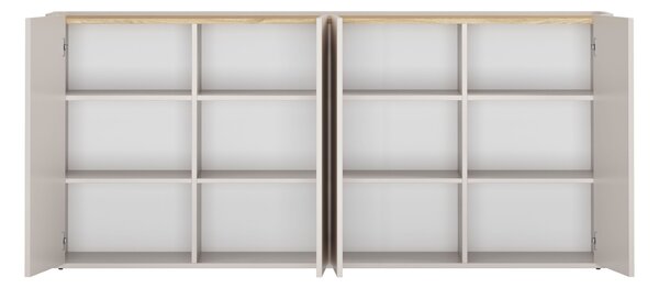Elivo négyajtós komód 200 cm - kasmír / olajozott tölgy