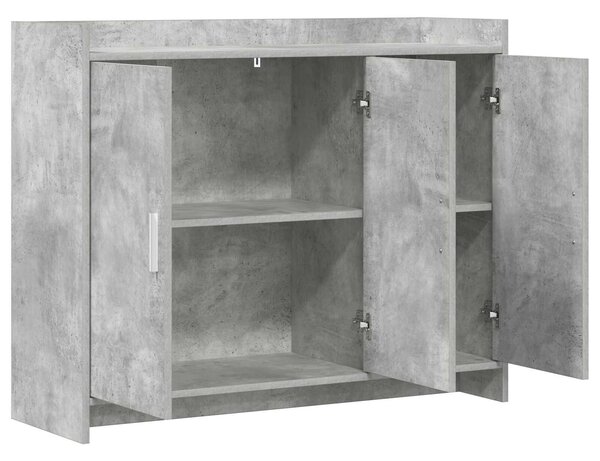 VidaXL Széf Betonszürke 98,5 x 33 x 80 cm Szerelt Fa