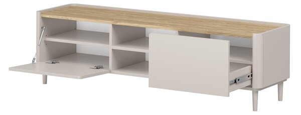 Elivo TV állvány 170 cm fém lábakon - kasmír / olajozott tölgy