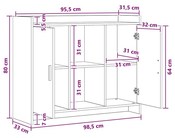 VidaXL Széf 98,5 x 33 x 80 cm PB
