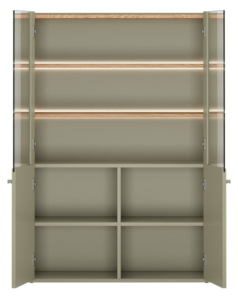 Elivo vitrines szekrény 100 cm kétajtós - eukaliptusz / baltic dune tölgy