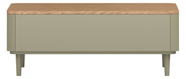 Elivo dohányzóasztal 100 cm fiókokkal, fém lábakon - eukaliptusz / baltic dune tölgy