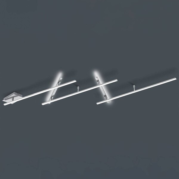 Trio Lighting Indira forgatható LED mennyezeti lámpa, fényerőszabályozóval, nikkel, dimmelhető, Alu / szürke / cink, Nappali / Étkező, fém, Modern
