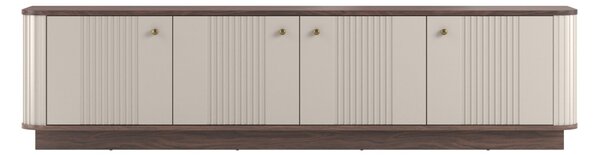Vesper 4D TV-szekrény 187 cm talapzaton - kasmír / dió / arany fogantyúk