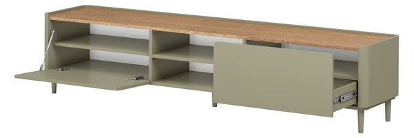 Elivo TV állvány 220 cm fém lábakon - eukaliptusz / baltic dune tölgy