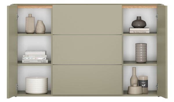 Elivo komód 150 cm fiókokkal - eukaliptusz / baltic dune tölgy