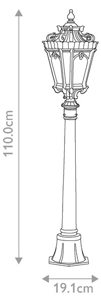 Kichler klasszikus kültéri állólámpa tournai antik sárgaréz elskl-tournai4-m IP44