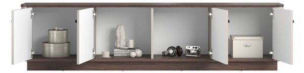 Vesper 4D TV-szekrény 187 cm talapzaton - kasmír / dió / fekete fogantyúk