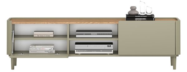 Elivo TV állvány 170 cm fém lábakon - eukaliptusz / baltic dune tölgy
