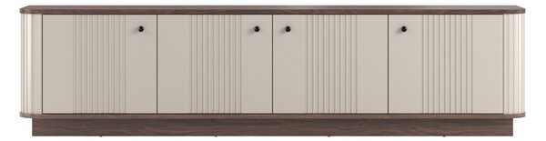 Vesper 4D TV-szekrény 187 cm talapzaton - kasmír / dió / fekete fogantyúk