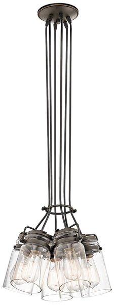 Kichler klasszikus modern vintage függeszték brinley barna átlátszó elskl-brinley6-oz