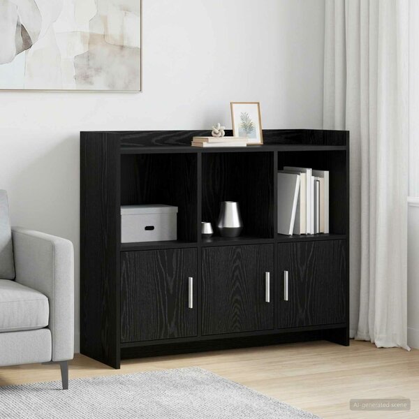 VidaXL Széf Fekete Tölgy 98,5 x 33 x 80 cm Szerelt Fa