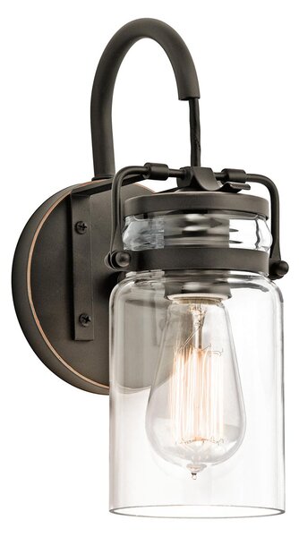 Kichler klasszikus modern vintage fali lámpa brinley barna átlátszó elskl-brinley1-oz