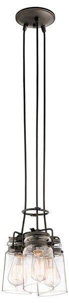 Kichler klasszikus modern vintage függeszték brinley barna átlátszó elskl-brinley3-oz