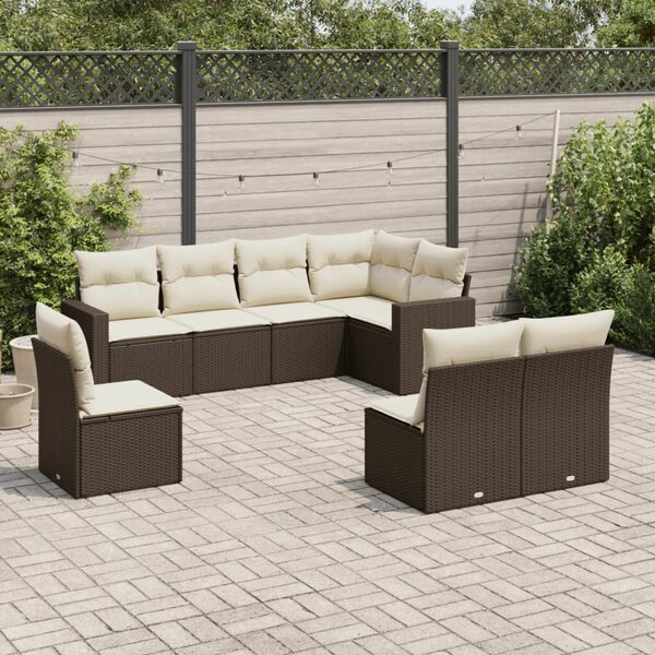 VidaXL Polyrattan Kerti Ülőgarnitúra - Barna - 8 részes