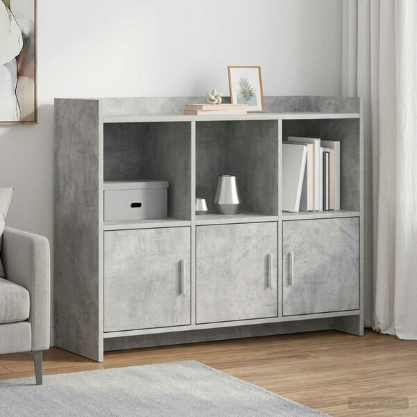 VidaXL Széf Betonszürke 98,5 x 33 x 80 cm Szerelt Fa