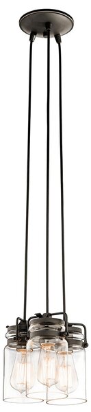Kichler klasszikus modern vintage függeszték brinley barna átlátszó elskl-brinley3-oz