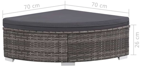 VidaXL Polyrattan Kerti Ülőgarnitúra - 6 részes - Szürke
