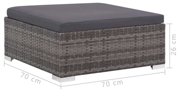 VidaXL Polyrattan Kerti Ülőgarnitúra - 6 részes - Szürke