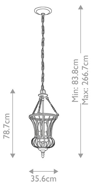 Kichler klasszikus függeszték calla antik ezüst elskl-calla-p-s