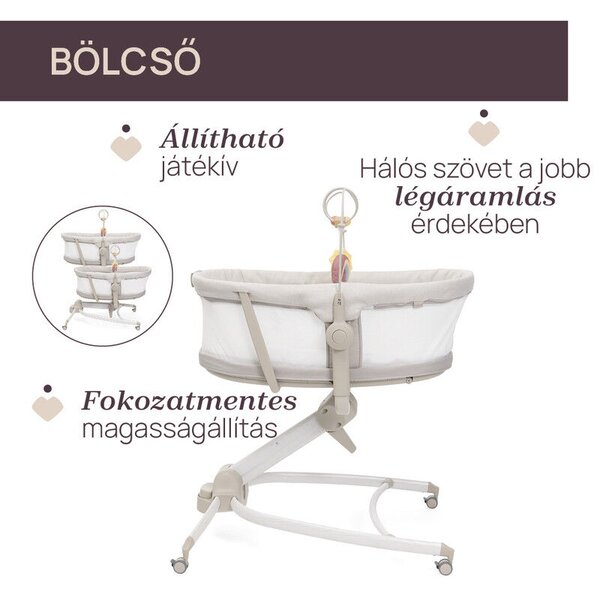 Baby Hug Armonia 4in1 bölcső-asztali szék 0 - 15 kg, 0- 36 hó