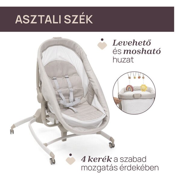Baby Hug Armonia 4in1 bölcső-asztali szék 0 - 15 kg, 0- 36 hó