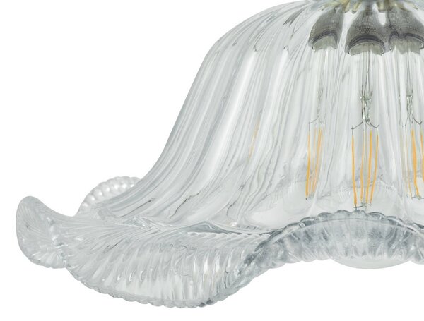 Lindby Ludowika függő világítás, átlátszó, üveg, Ø25cm, E27, dimmelhető, Tiszta / átlátszó, Nappali / Étkező, Üveg, Antik