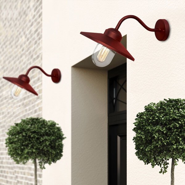 Elstead lighting vintage kültéri fali lámpa klampenborg piros átlátszó elsklampenborg-oxr IP44