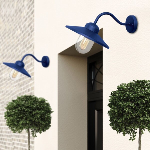 Elstead lighting vintage kültéri fali lámpa klampenborg sötétkék átlátszó elsklampenborg-nvb IP44