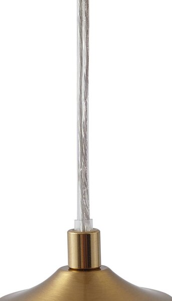 Lindby függőlámpa Piatra, Ø45cm, 5 lámpás, konyak/réz, üveg, dimmelhető, Krém / borostyánsárga, Nappali / Étkező, Üveg, Modern