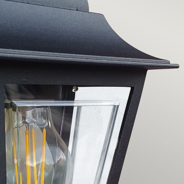 Elstead lighting klasszikus kültéri fali lámpa deco lane fekete átlátszó elsdeco-lane7-black IP44