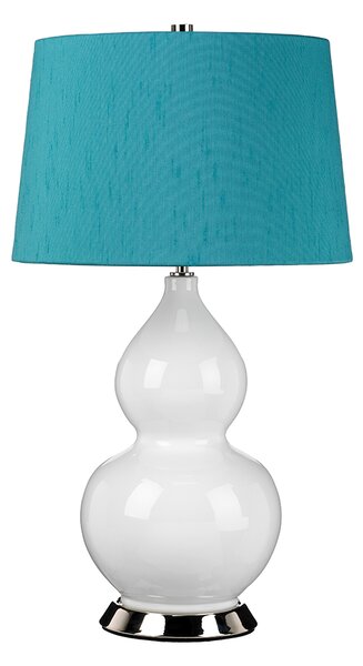 Elstead glamour klasszikus asztali lámpa isla polírozott nikkel türkiz elsisla-pn-tl-teal