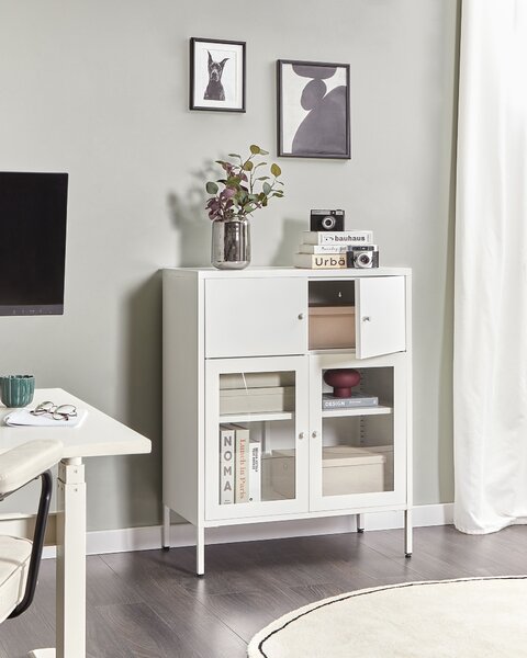 Vitrin ESHOLT 80 cm Fém Fehér
