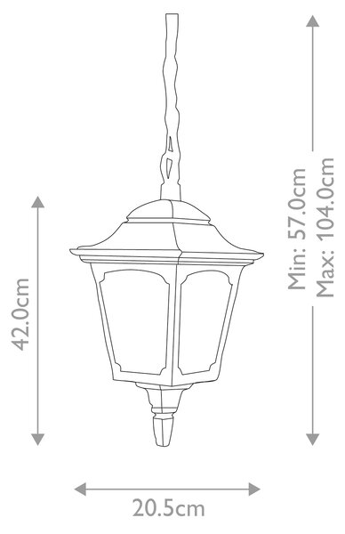 Elstead klasszikus kültéri függeszték chapel fekete elscp9-black IP44