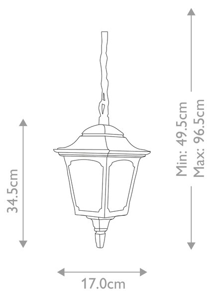 Elstead klasszikus kültéri függeszték chapel fekete elscpm9-black IP44