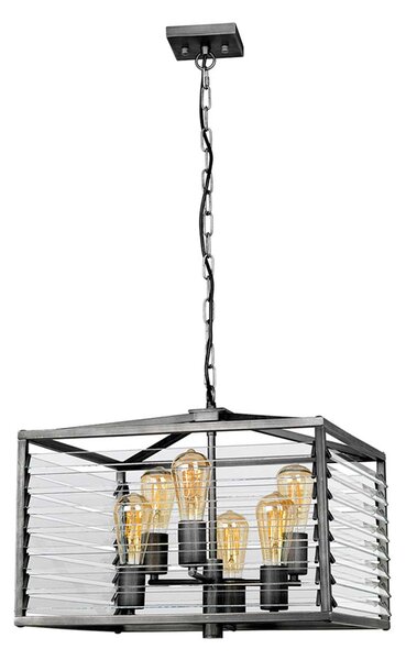 Elstead loft modern függeszték louvre szürke elslouvre-6p