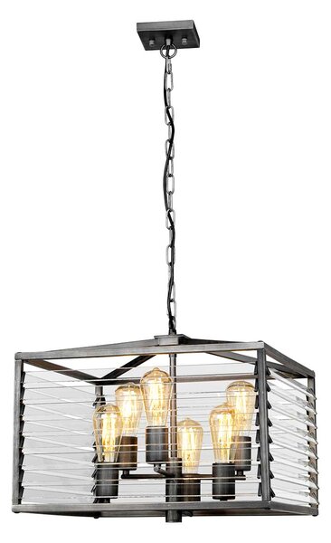 Elstead loft modern függeszték louvre szürke elslouvre-6p