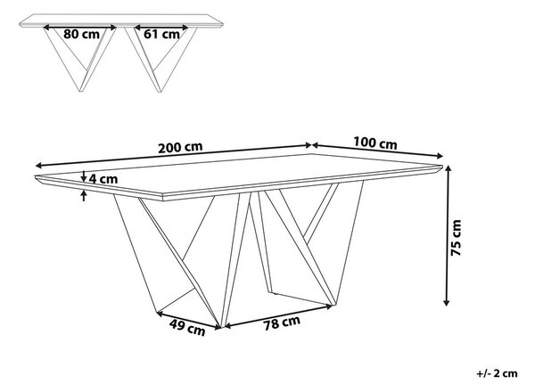 Étkezőasztal SINTRA Sötétbarna 200 cm 100 cm
