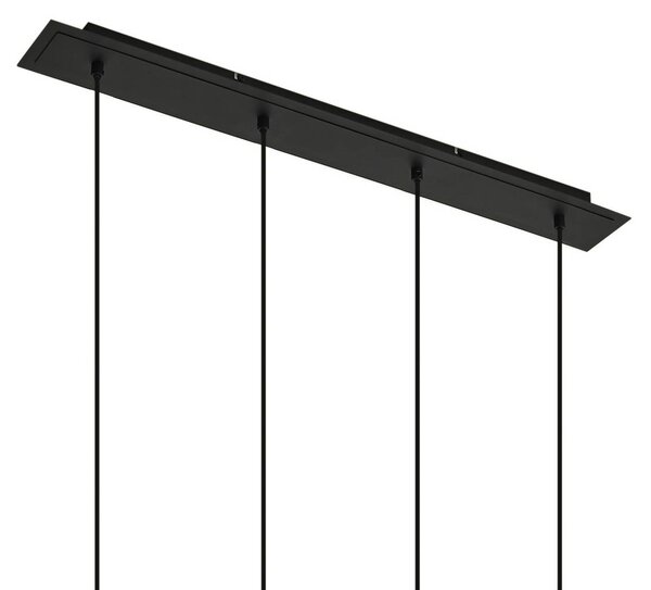 Lindby lógó világítás Joffrey, 76 cm, fekete, 4 izzós, GU10, dimmelhető, Fekete, Nappali / Étkező, fém, Modern