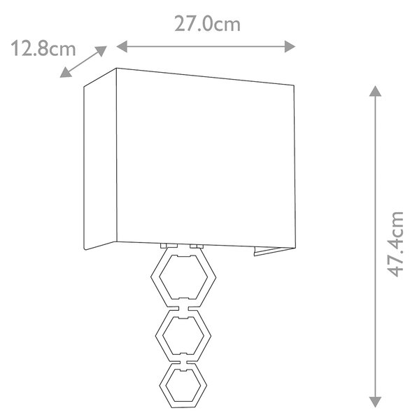 Elstead glamour modern fali lámpa ria bézs króm elsria-medium-pc