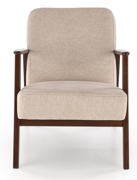 Fotel Houston 2116, Kárpit, 77x65x77cm, Dió, Bézs, Bükkfa