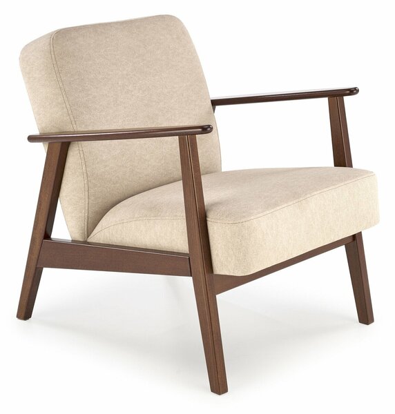 Fotel Houston 2116, Kárpit, 77x65x77cm, Dió, Bézs, Bükkfa