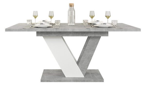 Asztal Violium, 76x80cm, Fehér, Beton