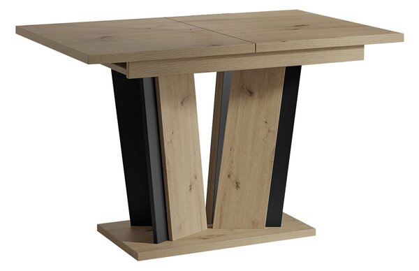 Asztal Goodyear 130, 75x80cm, Artisan tölgy, Fekete