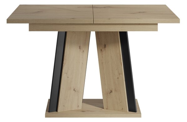 Asztal Goodyear 130, 75x80cm, Artisan tölgy, Fekete