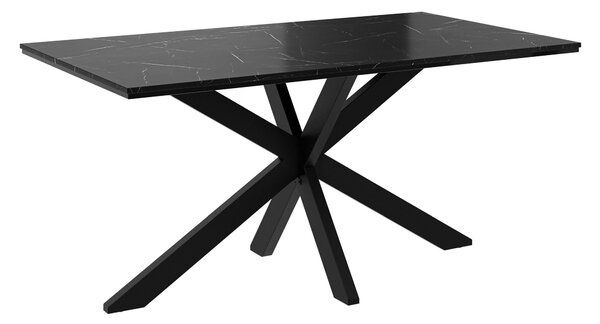 Asztal Goodyear 136, 74x90cm, Fekete, Fekete márvány