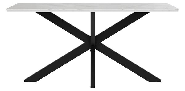Asztal Goodyear 136, 74x90cm, Fekete, Fehér márvány